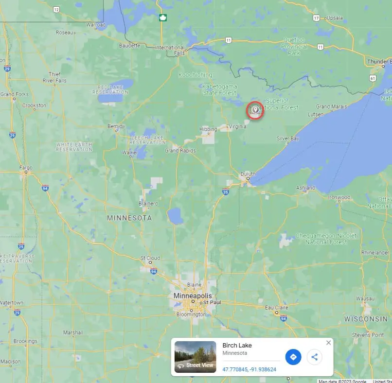 Birch Lake Minnesota Map